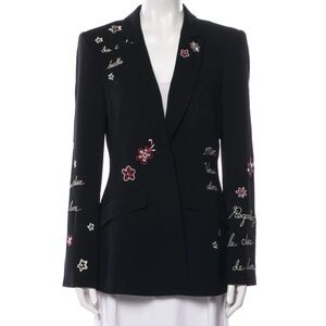 Cinq a Sept Black Estelle Embroidered Jacket  Blazer size 6